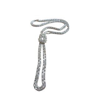 Silvertone Braided Serpentine Chain Rope Necklace Knot Design 24 inches Long